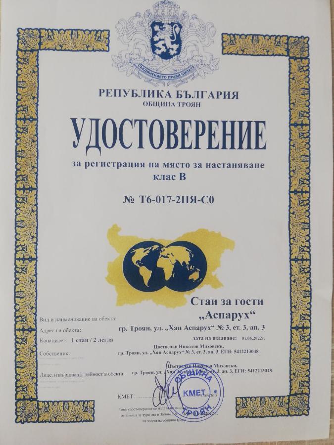 Guest Room Asparuh Троян Экстерьер фото